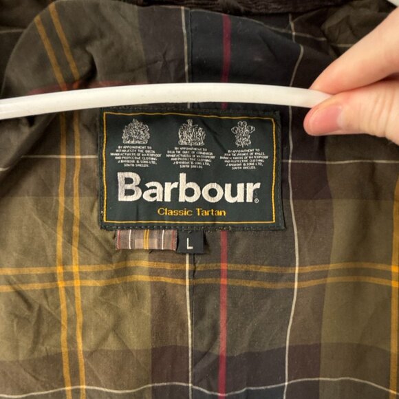 Barbour Nixon Large Waxed Jacket Men Full Zip Brown Classic Tartan Brown Adult - Picture 15 of 16